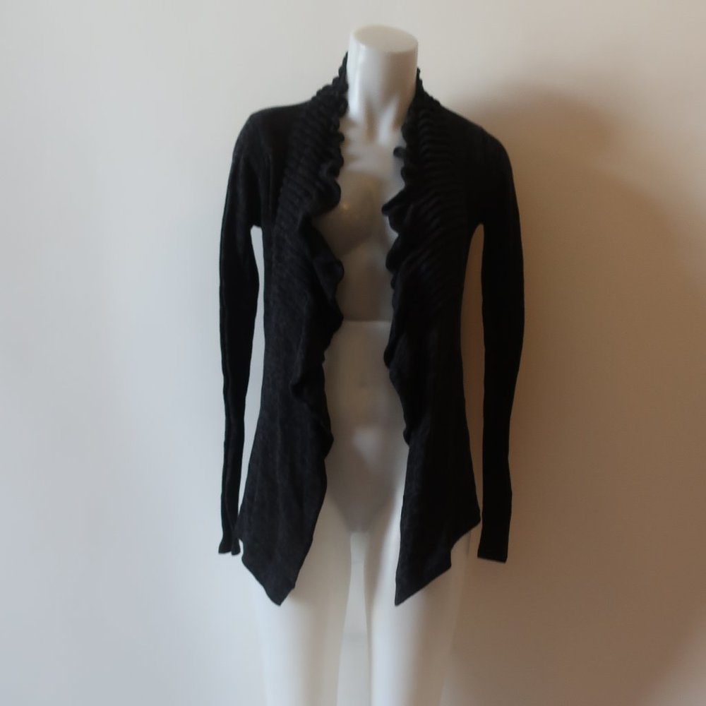 NWT Womens 5/48 Charcoal Black Open Cardigan Sweater Sz M*